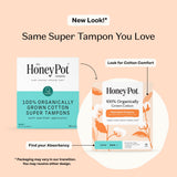The Honey Pot tampón con aplicador de bio plástico suave facilita la inserción