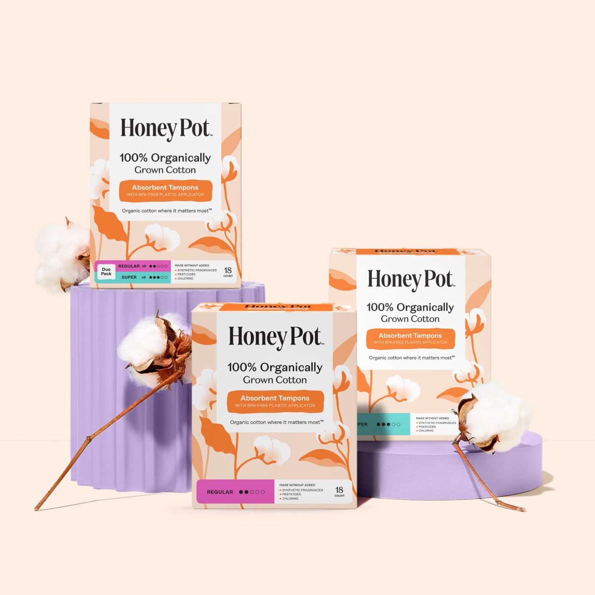 The Honey Pot tampón con aplicador biodegradable sin BPA
