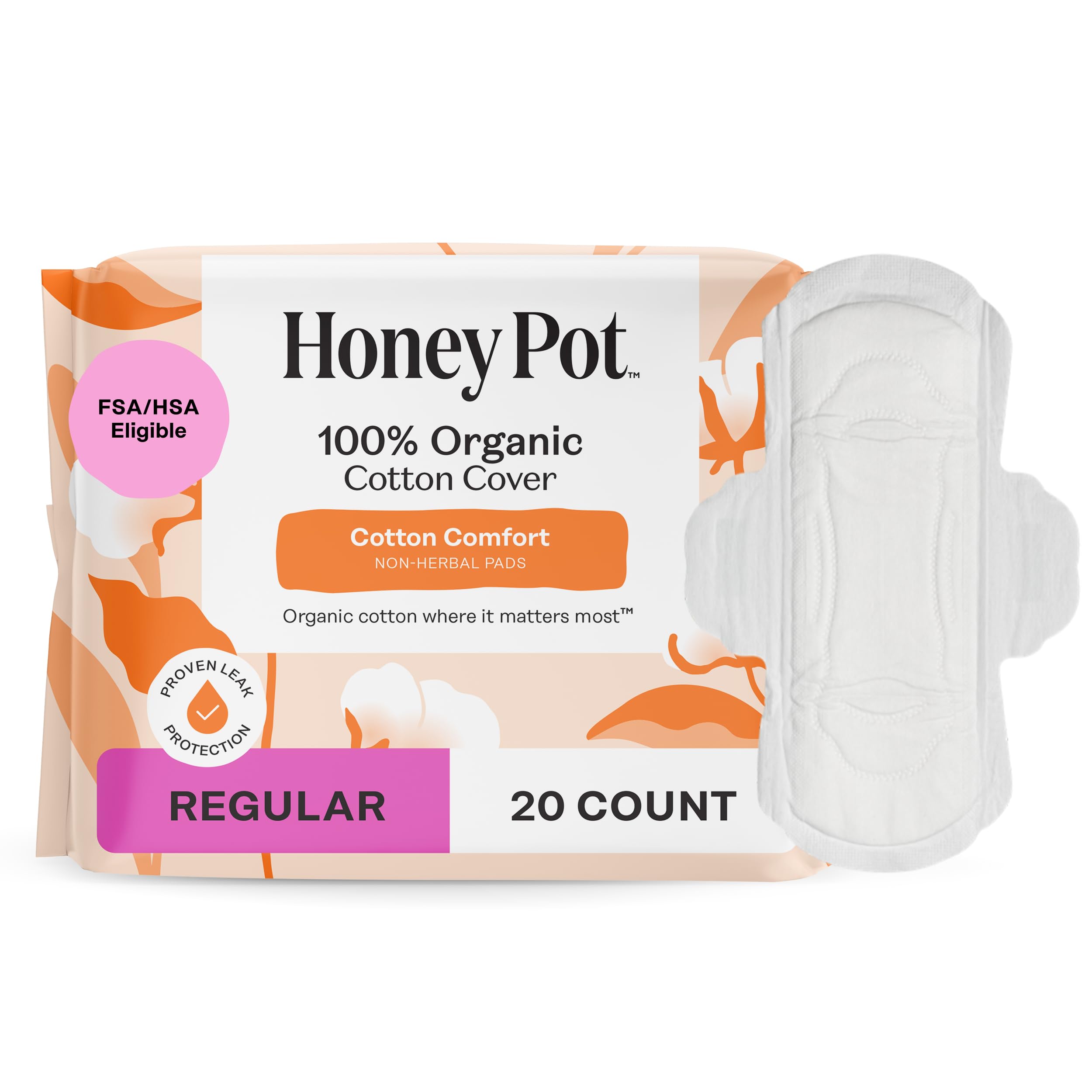 The Honey Pot Company: toalla sanitaria con alas y cobertura de algodón orgánico para mayor comodidad
