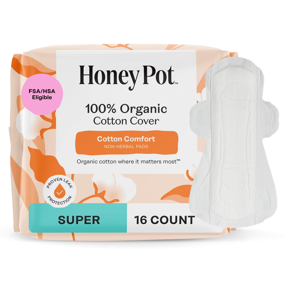 The Honey Pot toallas sanitarias sin hierbas con alas para protección diaria