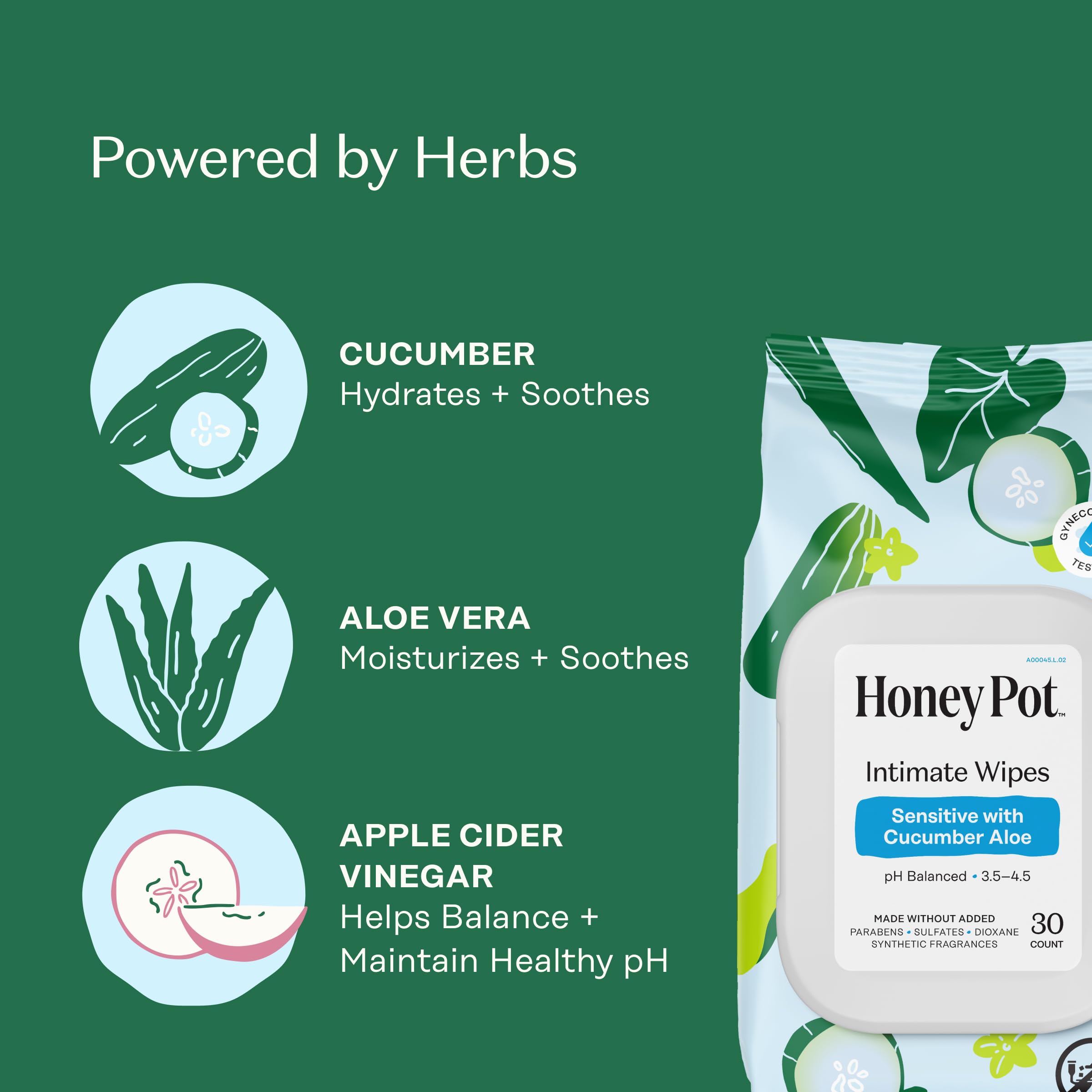 The Honey Pot Company toallitas femeninas sin sulfatos para piel sensible