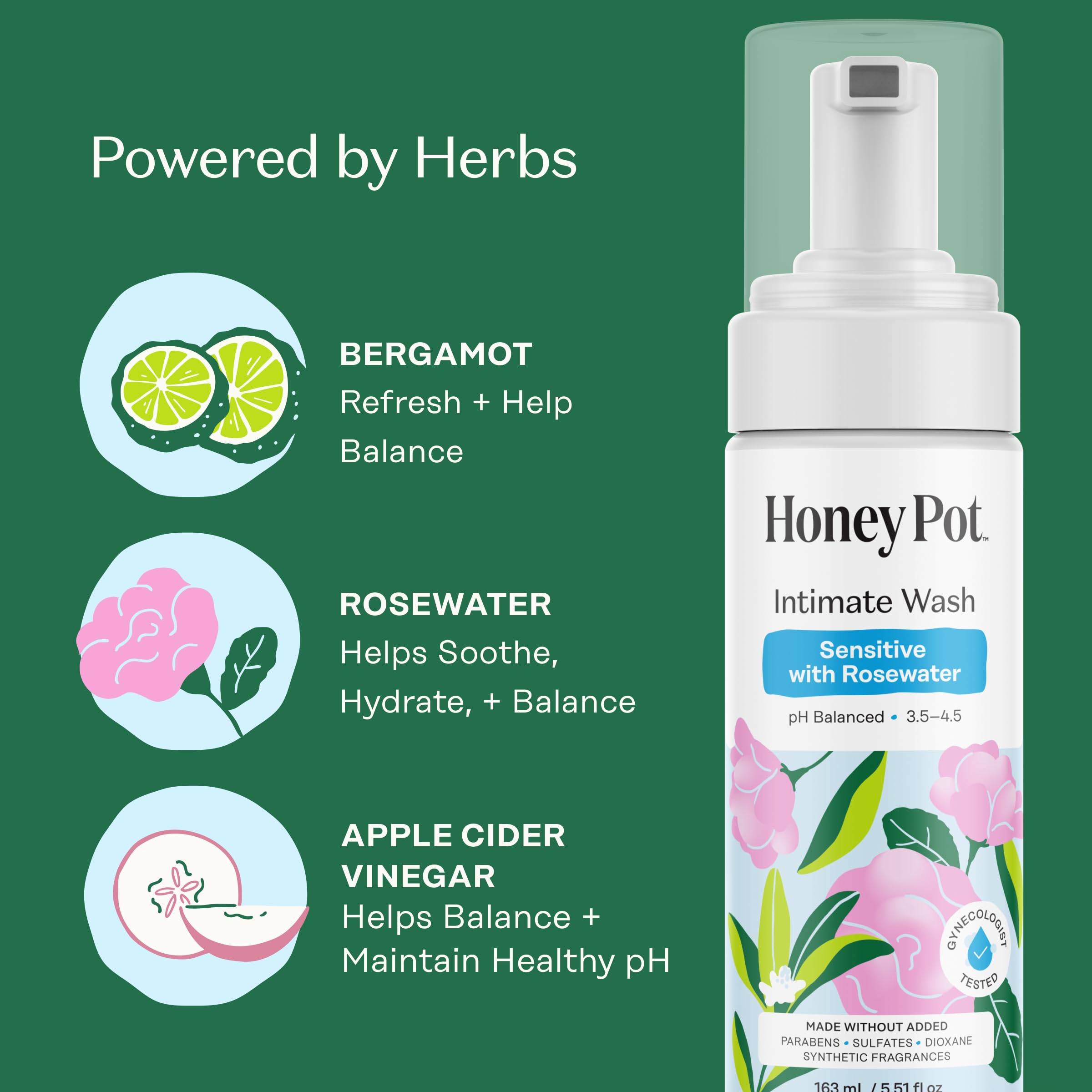 The Honey Pot Vinagre de Manzana Orgánico regula el pH de forma natural.