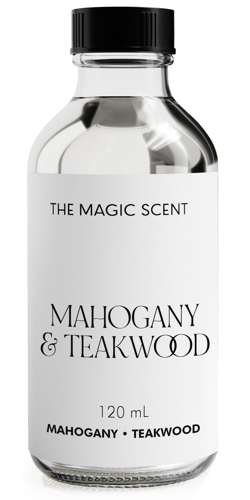 THE MAGIC SCENT aceite difusor caoba teca, botella vertida para aroma sofisticado.