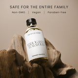 THE MAGIC SCENT etiqueta del aceite, notas premium y suave.