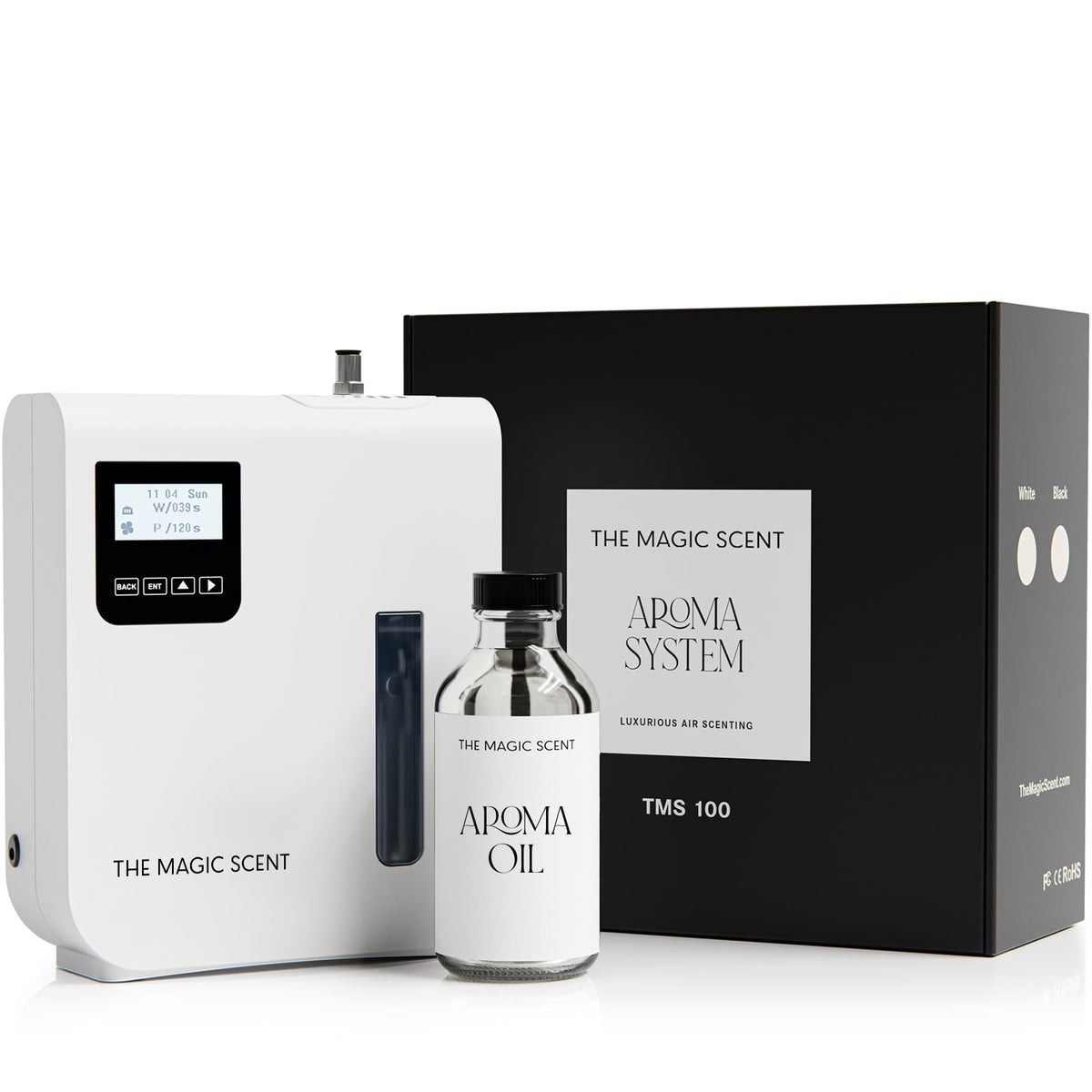 THE MAGIC SCENT en la mesa ofrece aroma suave para espacios pequeños.