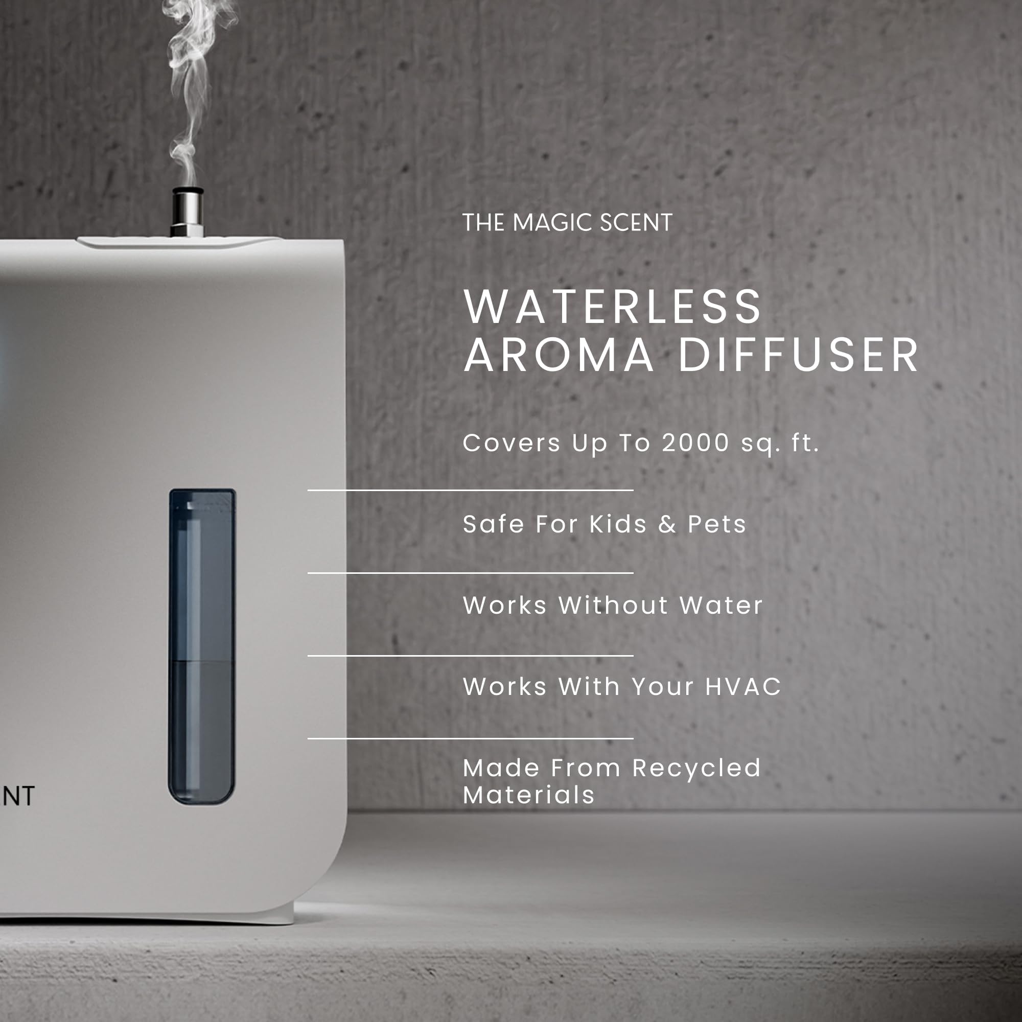 THE MAGIC SCENT difusor para el hogar compacto brinda fragancia continua.