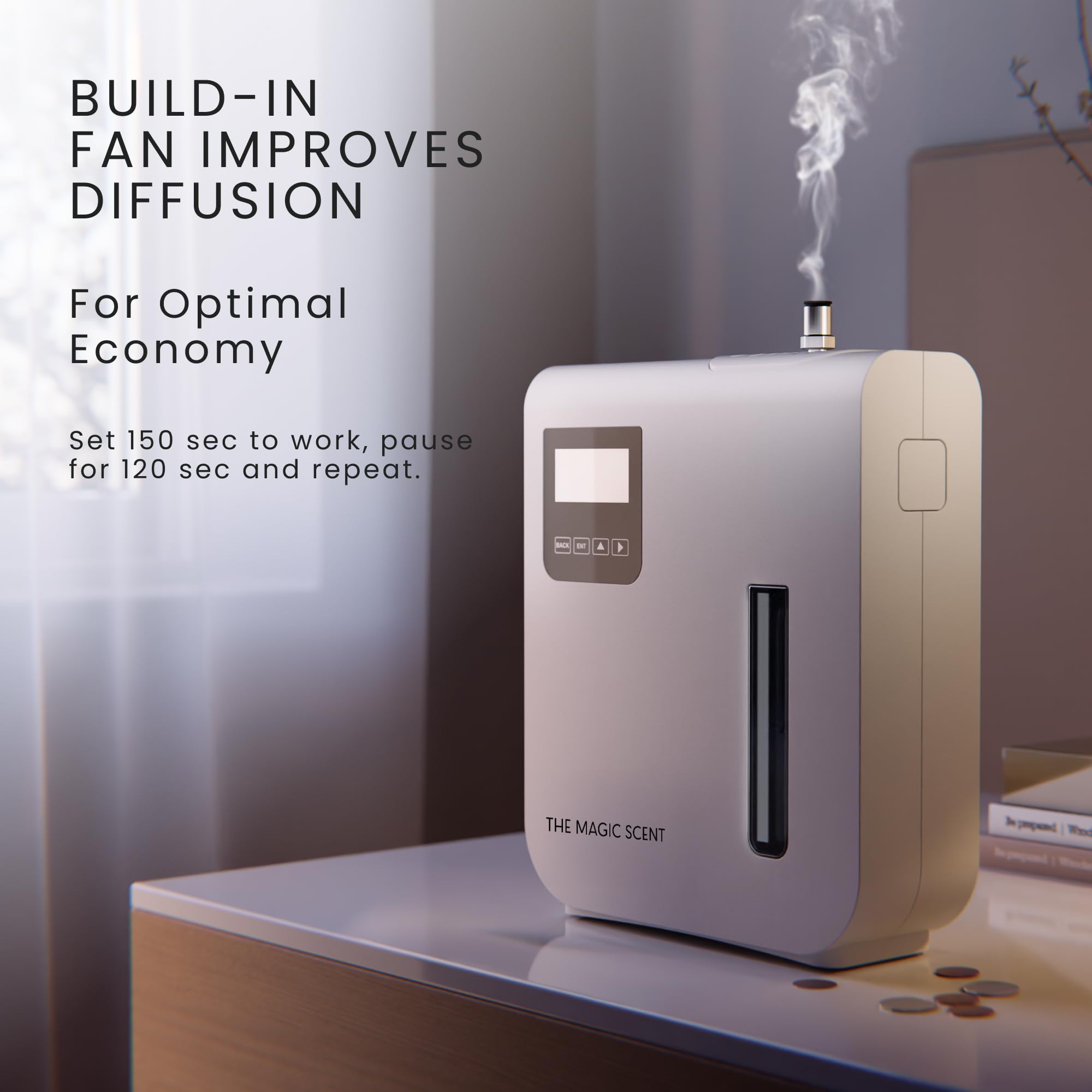THE MAGIC SCENT difusor conectado a HVAC distribuye aroma uniforme.
