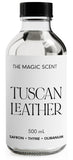 The Magic Scent Tuscan Leather, botella difusor, aroma lujoso para salas con estilo.