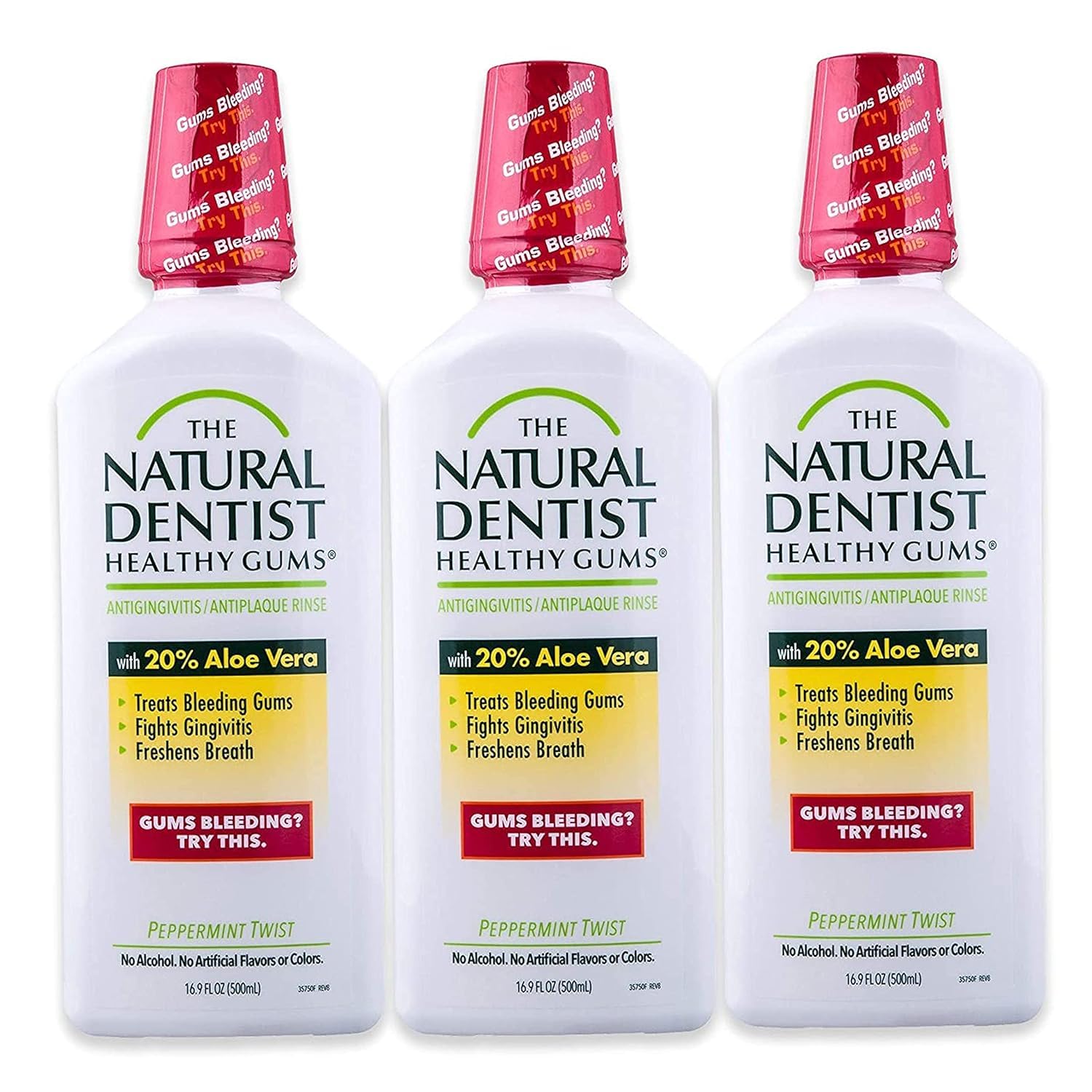 The Natural Dentist enjuague para encías sanas con mentol y cuidado suave, aliento fresco.
