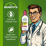 The Natural Dentist Peppermint Twist, etiqueta clara, aroma mentolado suave para aliento fresco.