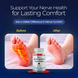 The Nerve Brand gomitas con B1 B6 B12, frasco, beneficios para nervios y energía.