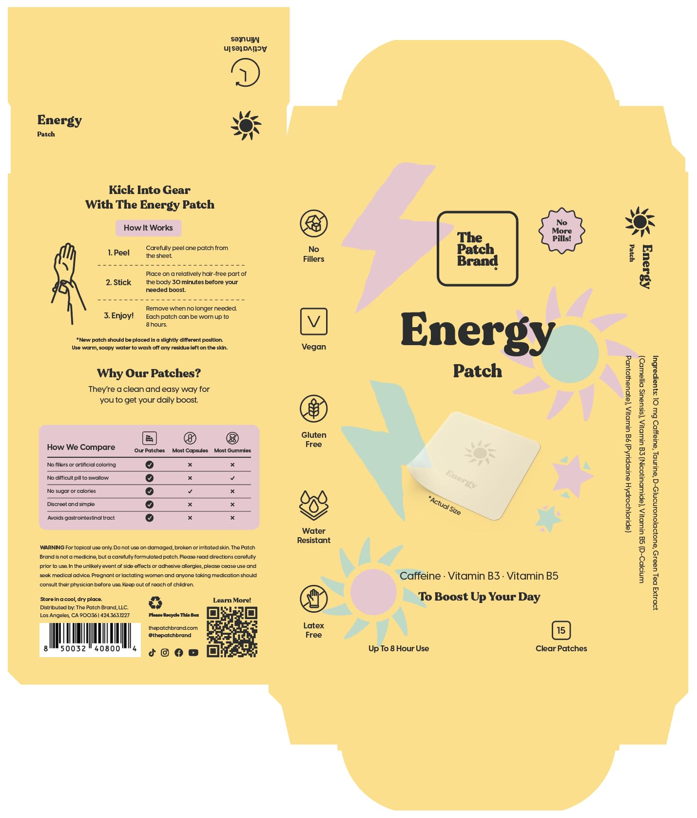 The Patch Brand Energy Patches, ritual diario sencillo para energía sostenida.