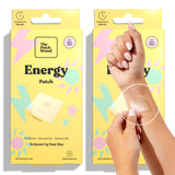 The Patch Brand Energy Patches, vista cercana del parche sobre la piel para energía sostenida.