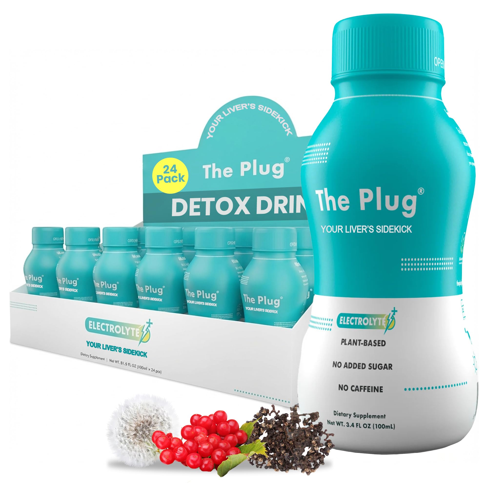 The Plug Detox Hepático: botella de detox con sabor suave y apoyo digestivo diario
