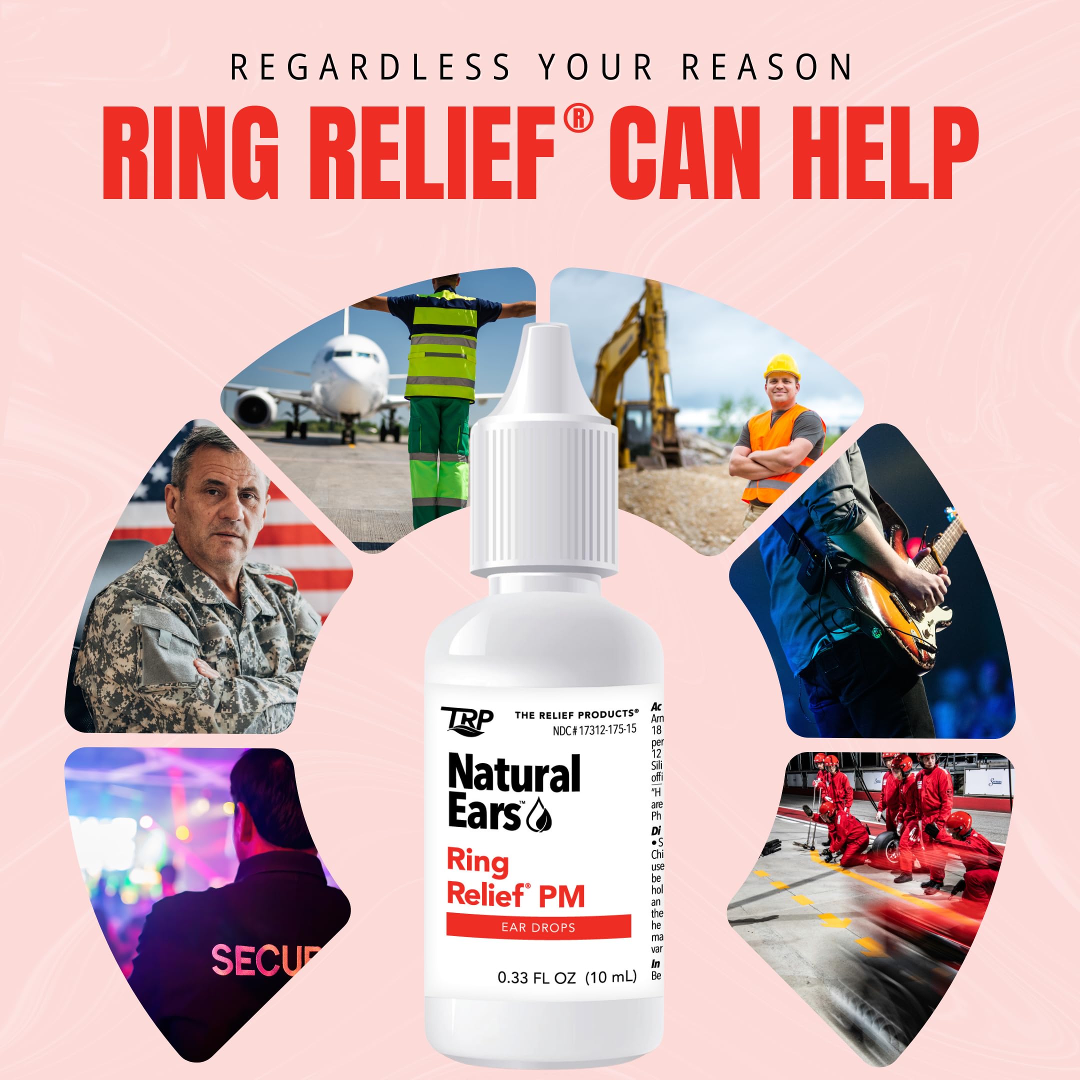 Ring Relief PM, fórmula sin melatonina para uso nocturno seguro.