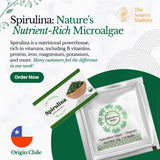 THE SOURCE MATTERS espirulina dosis diaria, apoyo para un estilo de vida activo.