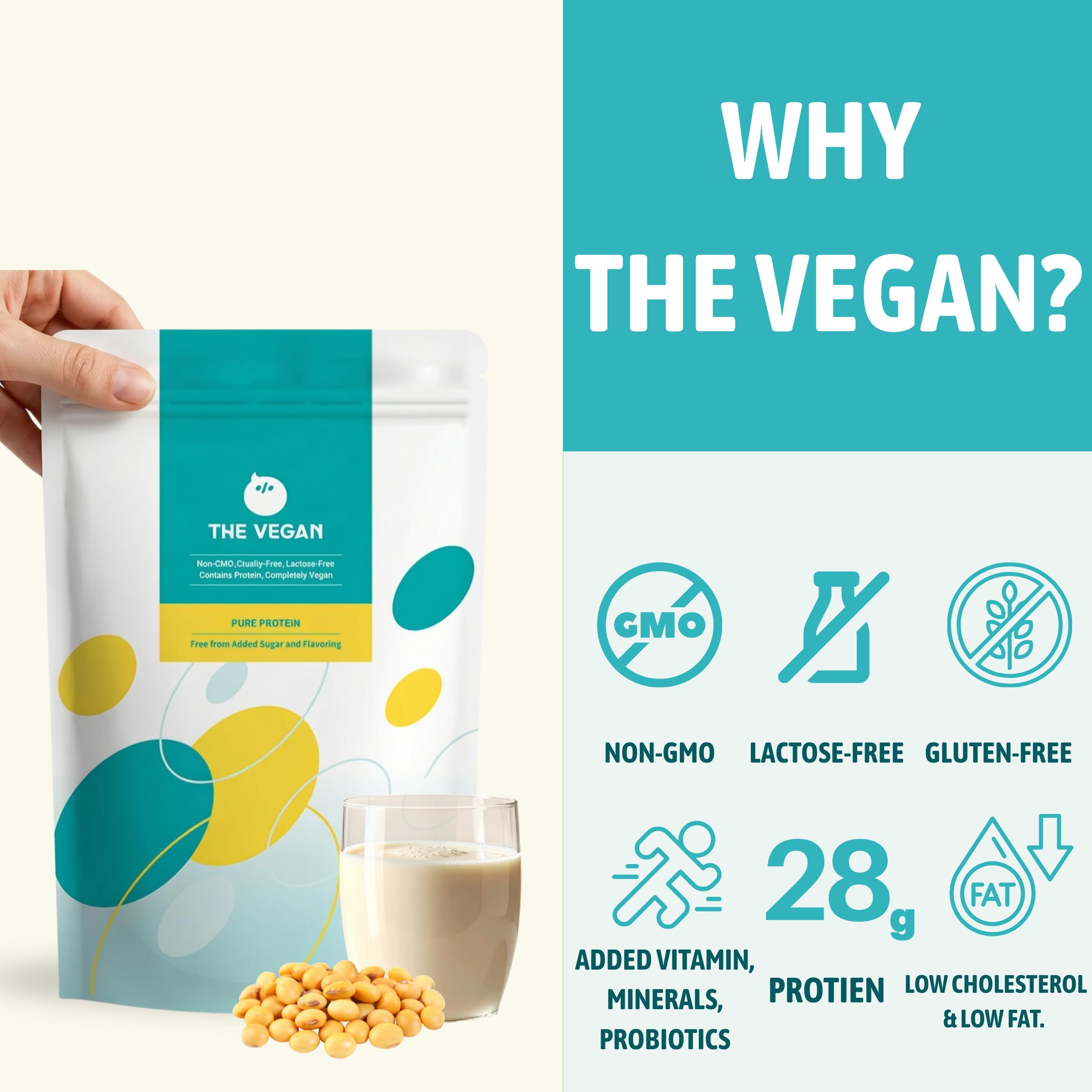 THE VEGAN Protein Powder bajo FODMAP para estómagos sensibles.