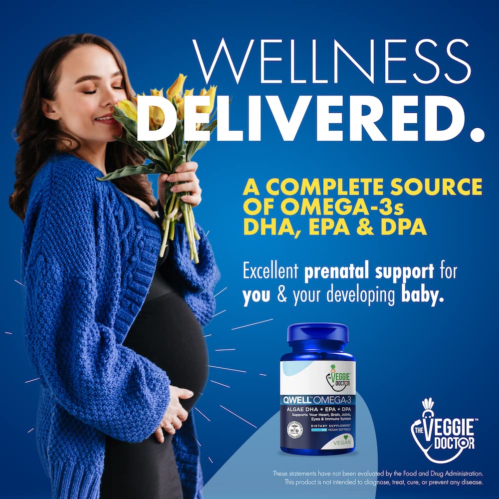 The Veggie Doctor envase sostenible: omega-3 de algas sin OGM.