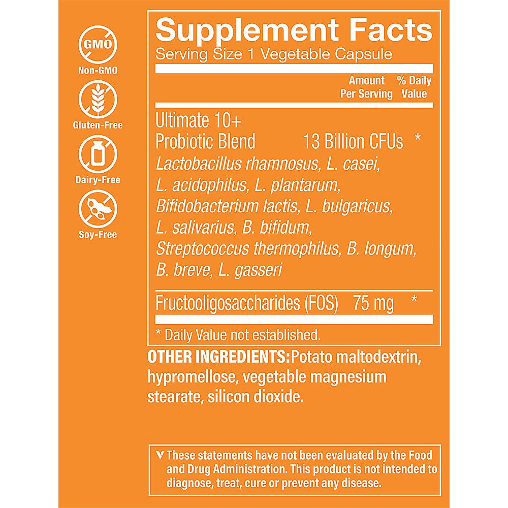 The Vitamin Shoppe Ultimate Probiotics, 12 cepas para apoyo intestinal suave.