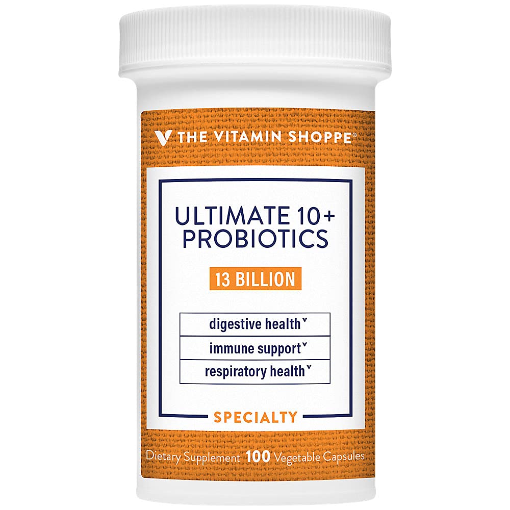 The Vitamin Shoppe Ultimate Probiotics, bote de 100 cápsulas para equilibrio digestivo diario.