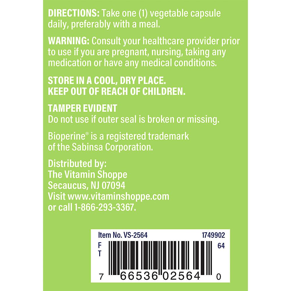 The Vitamin Shoppe cápsulas vegetarianas de cúrcuma para uso diario