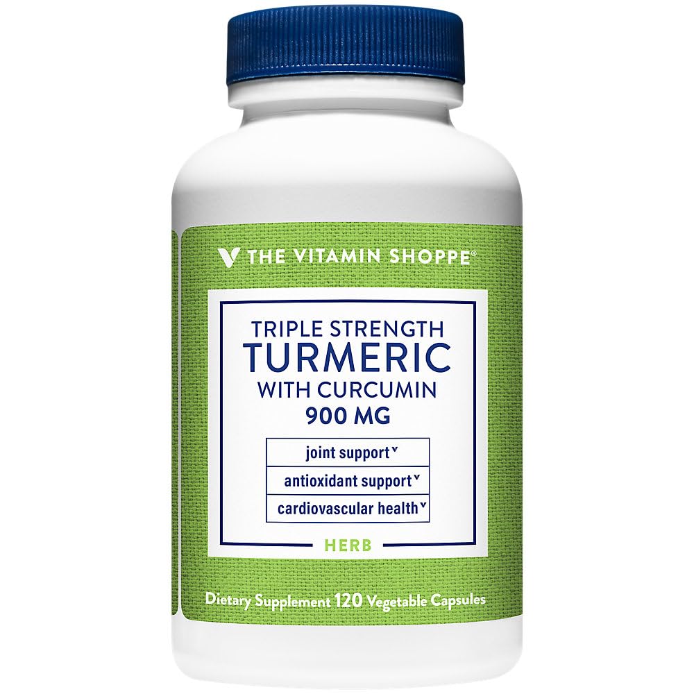 The Vitamin Shoppe triple strength curcuma curcumina 900mg: botella para uso diario