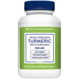 The Vitamin Shoppe Turmeric Curcumin 900MG: cápsulas en botella para uso diario.