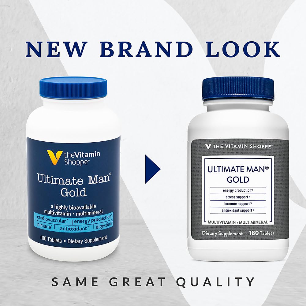 The Vitamin Shoppe Ultimate Man, etiqueta trasera, información clara para un uso seguro