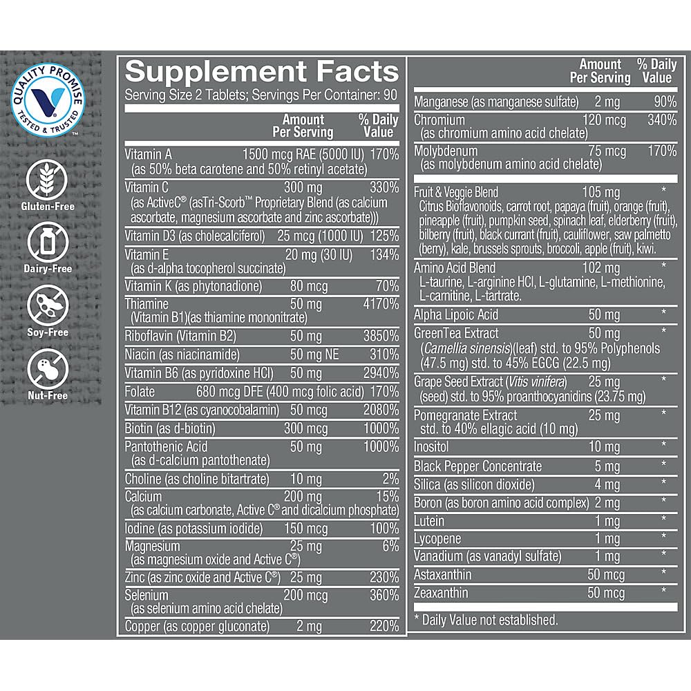 The Vitamin Shoppe Ultimate Man Multivitamin: capsulas diarias para soporte nutricional de hombres
