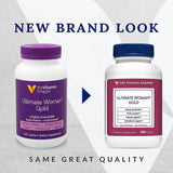 The Vitamin Shoppe Ultimate Woman's Gold etiqueta frontal con información de nutrientes.