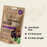 The Wellness Company Higado de bison etiqueta: información clara sobre ingredientes y pureza.