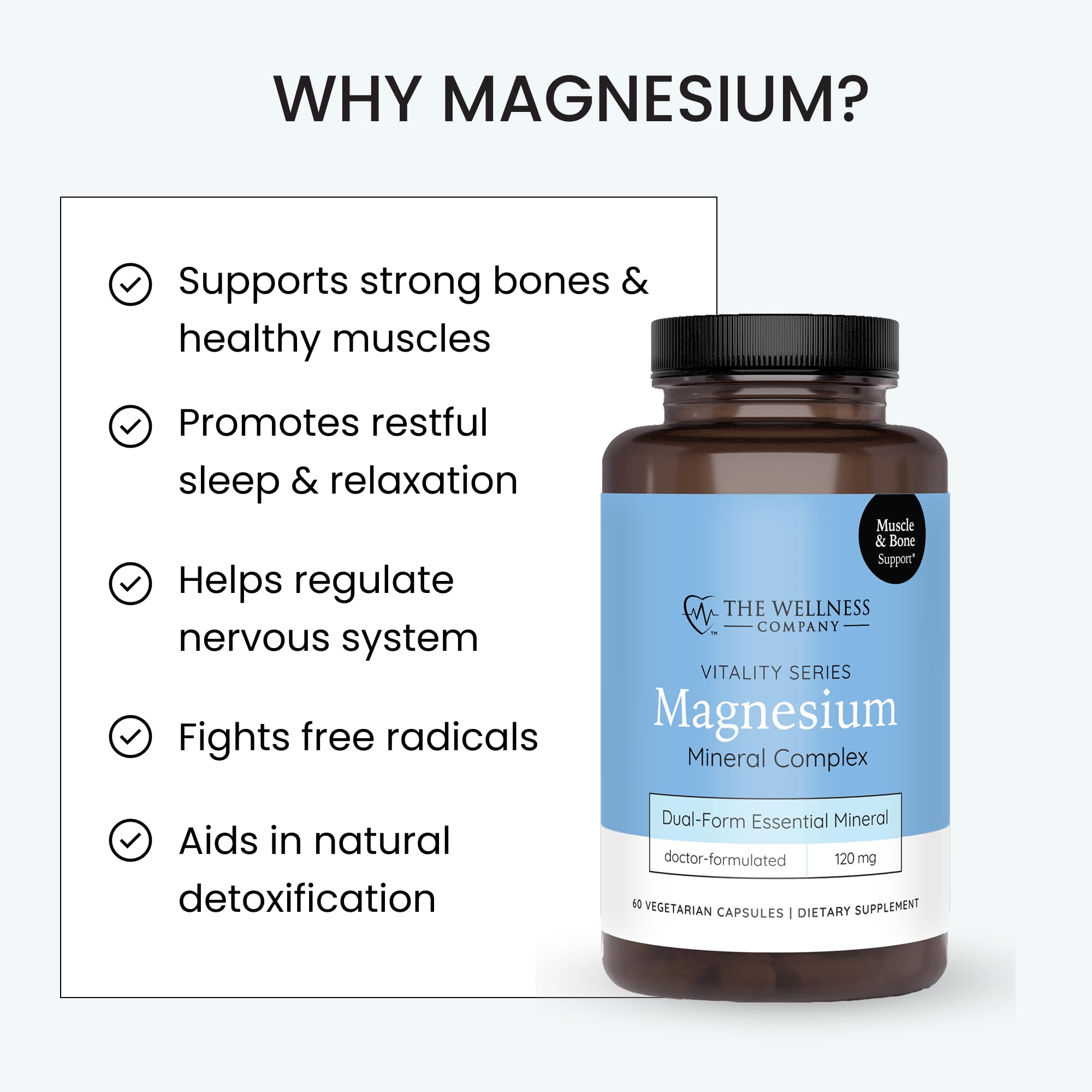 The Wellness Company Magnesium Glycinate Citrate: detalle interior del envase muestra cápsulas