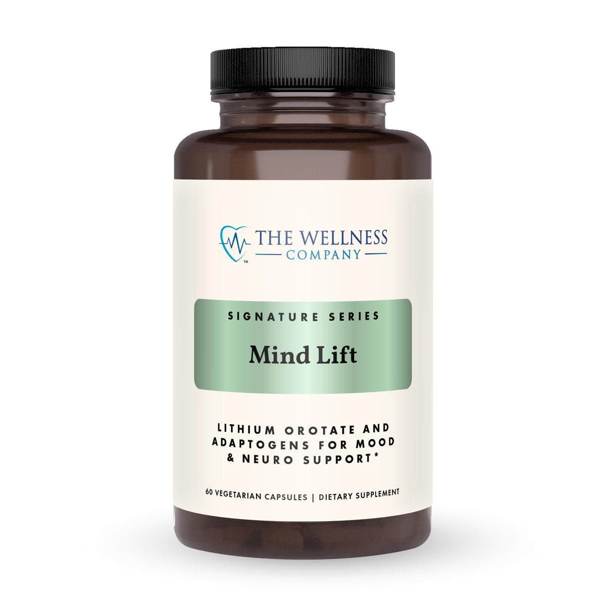 The Wellness Company Mind Lift, botella con cápsulas para apoyar el estado de ánimo