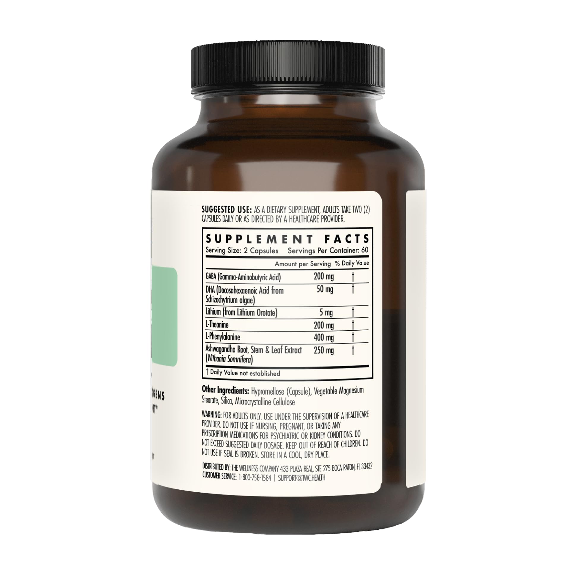Mind Lift de The Wellness Company, etiqueta clara del producto para confianza