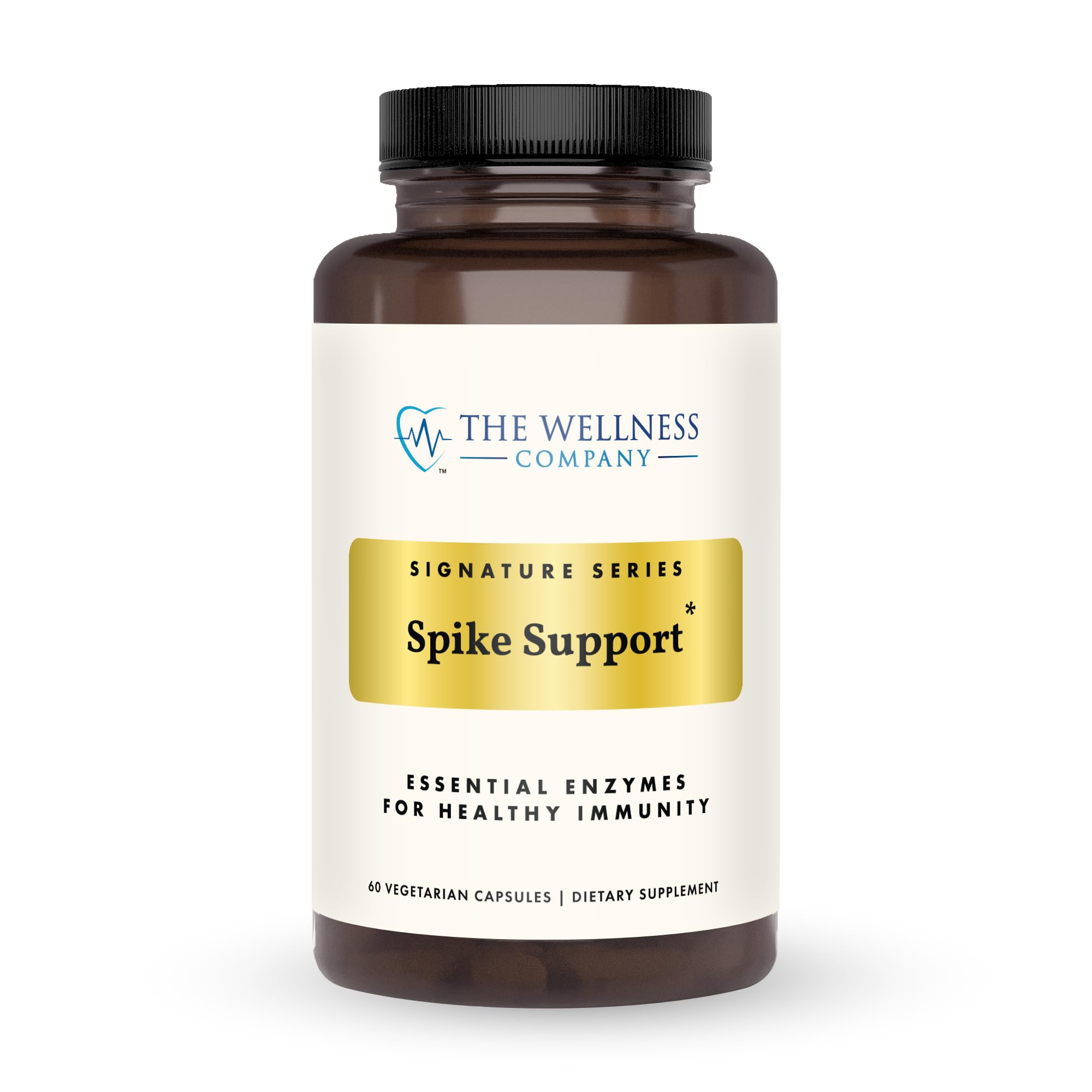 The Wellness Company Spike Support, botella con dosis diaria para uso continuo.