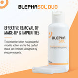 Blephasol Duo: envase ergonómico facilita la limpieza ocular.