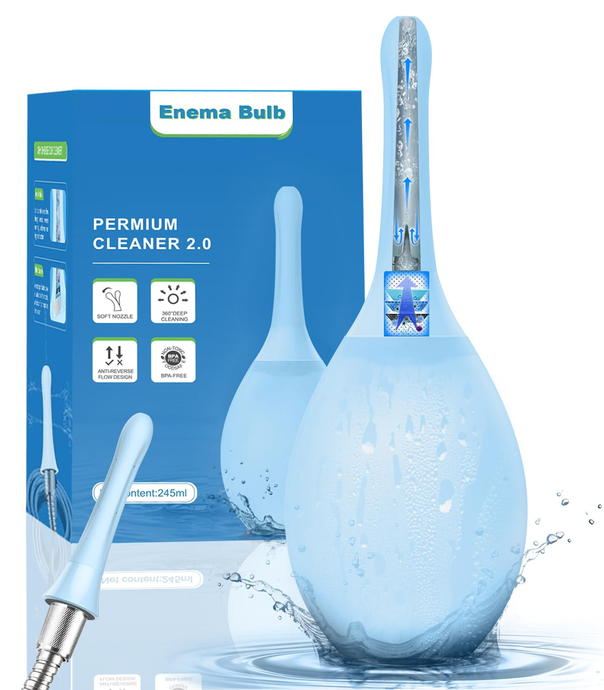 TheClover ducha anal antirretroceso bulbo: flujo estable para uso cómodo.