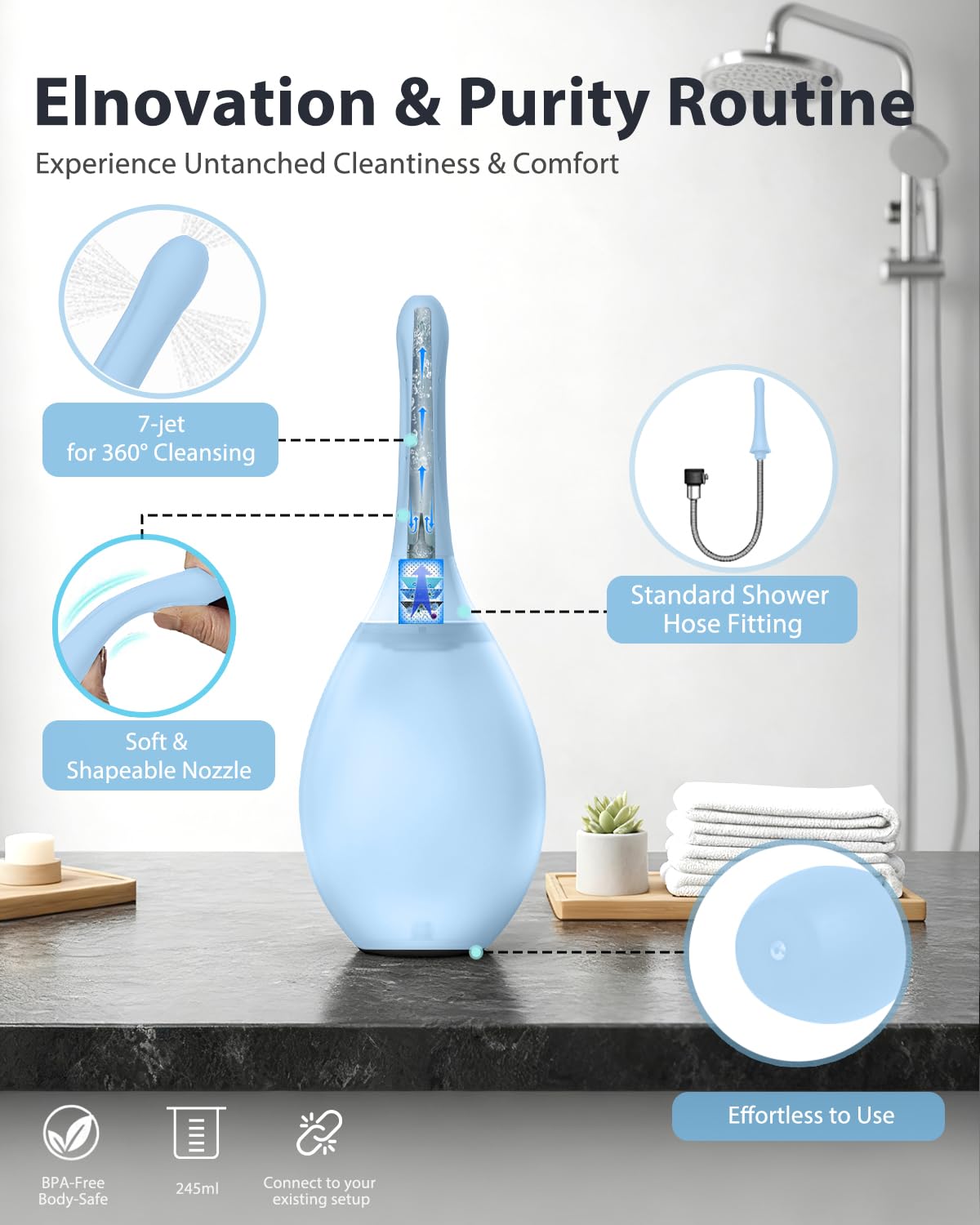 TheClover ducha anal siete agujeros: distribución uniforme del agua.
