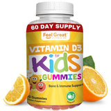 The Feel Great Vitamin Co gomitas D3 para niños, sabor a naranja, apoyo a la salud ósea