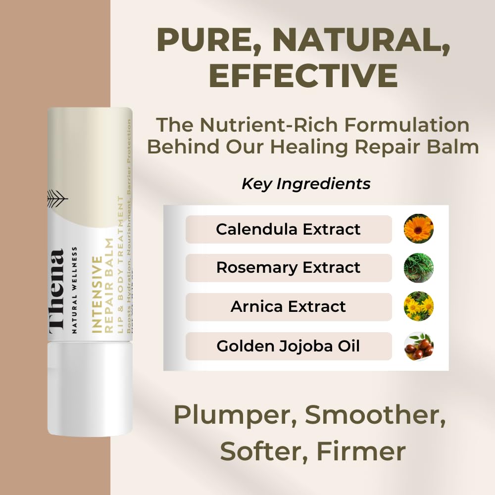 THENA pack de 3 labial hidratación durable para casa y viaje