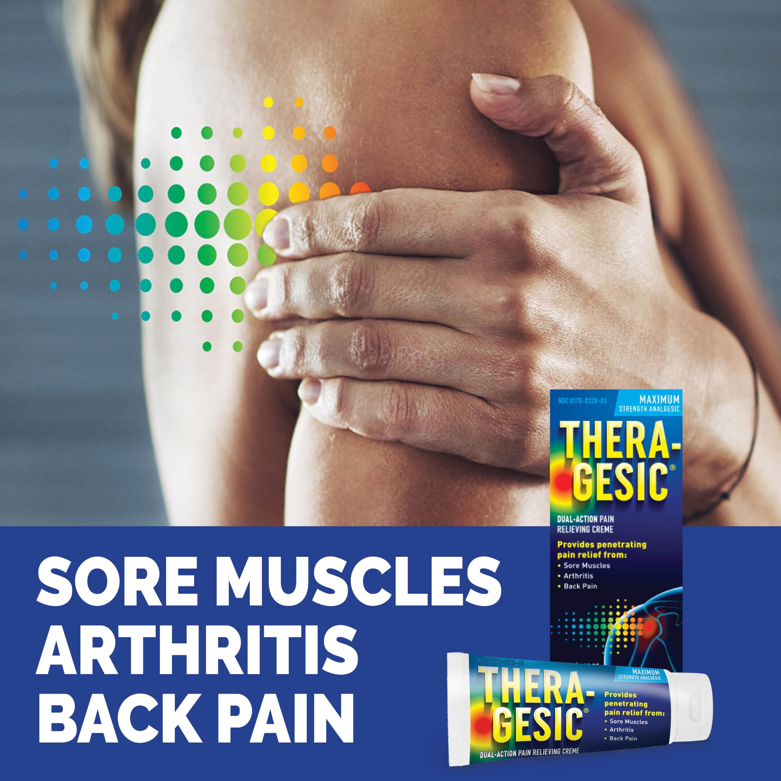 Thera-Gesic crema con absorción rápida sin residuo graso.