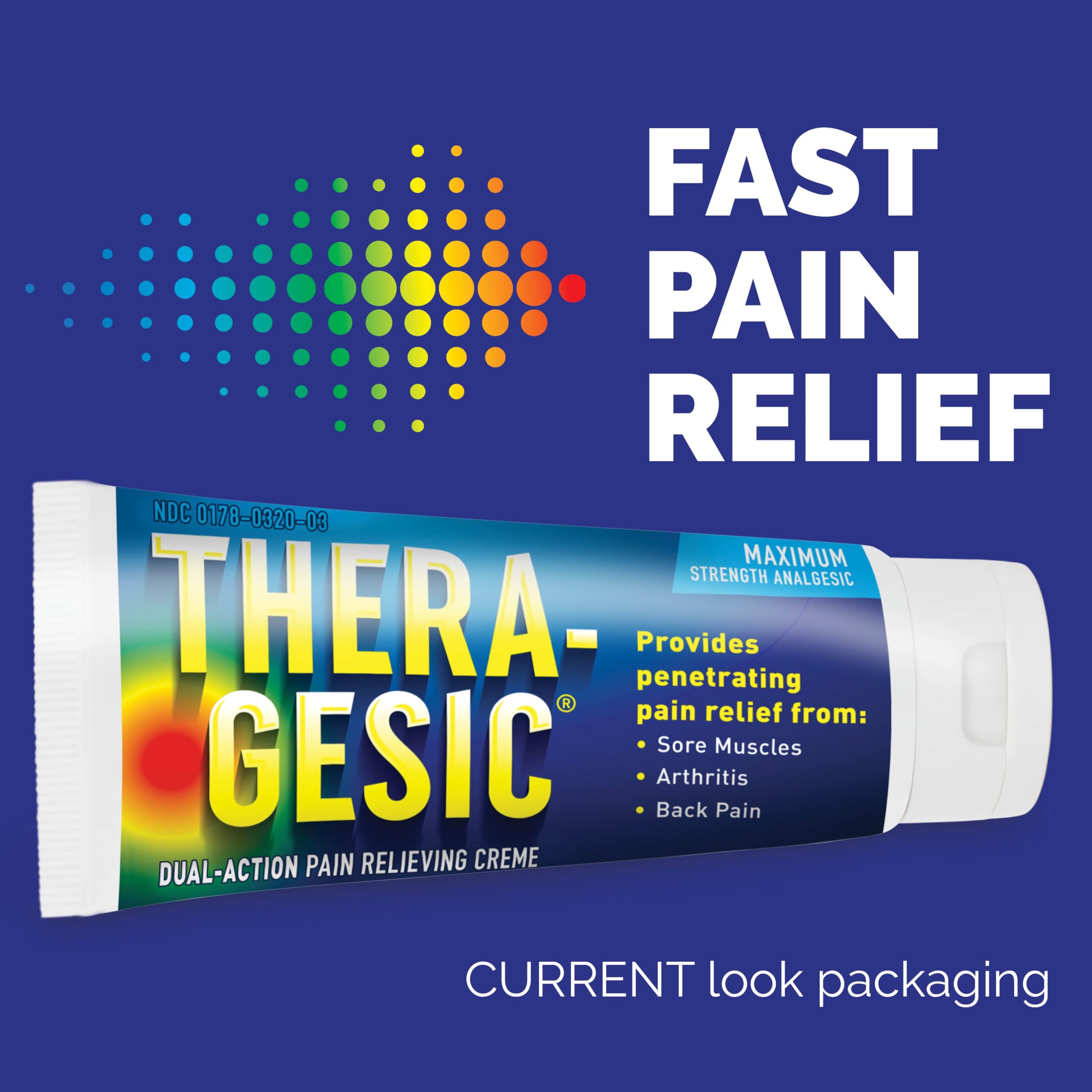 Thera-Gesic crema para alivio del dolor articular con absorción rápida.