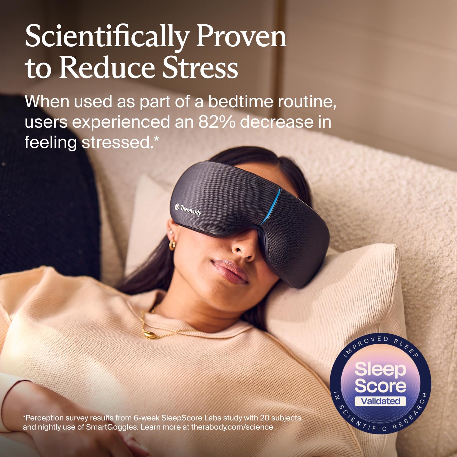 Ajuste ergonómico de SmartGoggles para comodidad durante la noche.