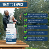 Therabotanics Ideal Prostate Plus, etiqueta cercana: información clara de uso e ingredientes