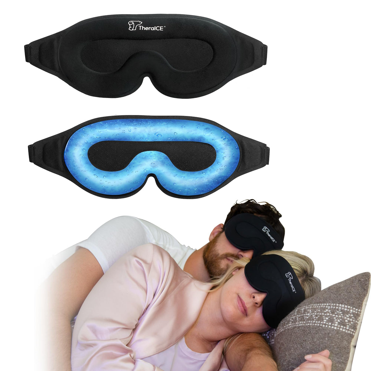 TheraICE antifaz dormir gel frío: sensación fresca para descansar mejor por la noche
