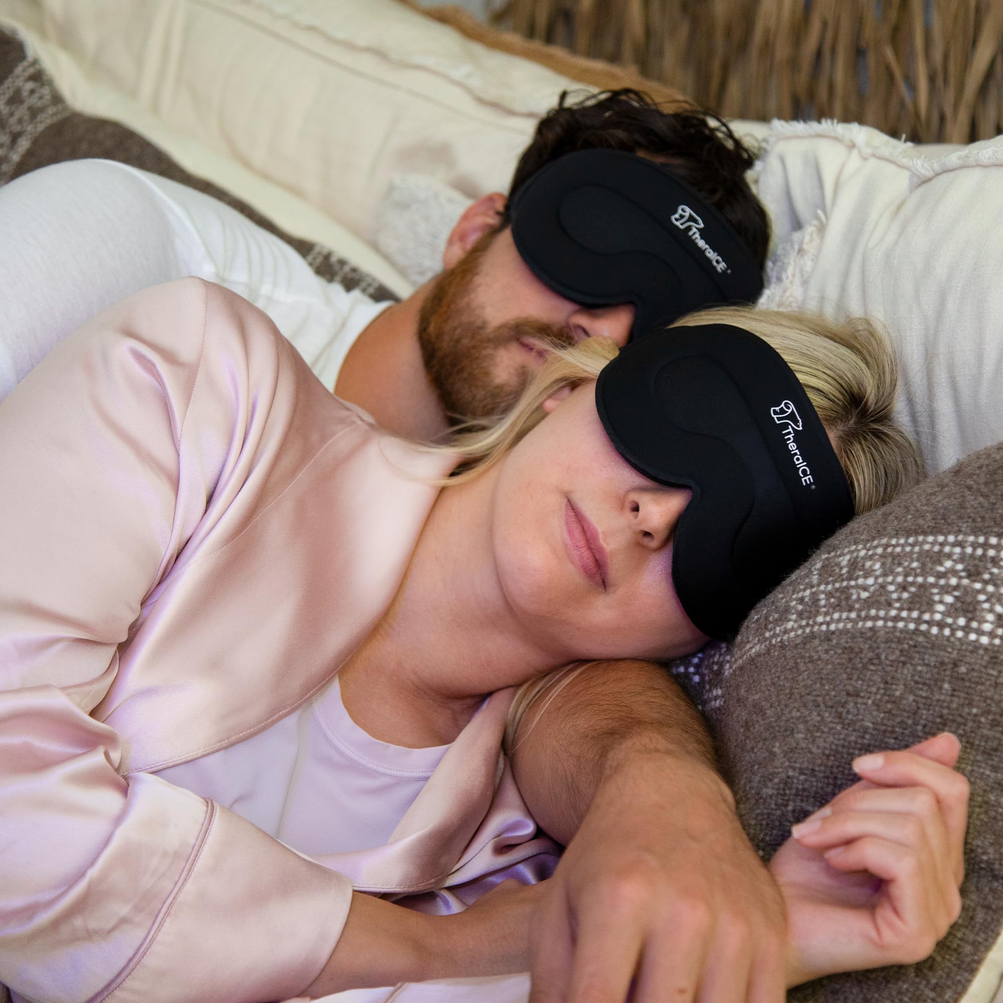 TheraICE antifaz dormir tejido suave: descanso cómodo durante toda la noche