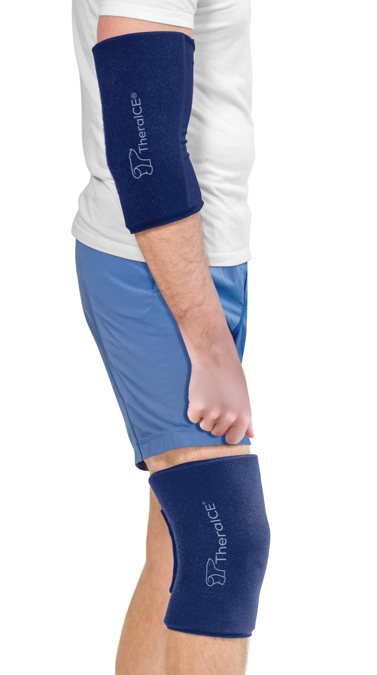TheraICE AnySleeve con ajuste de Velcro para un ajuste cómodo y estable.