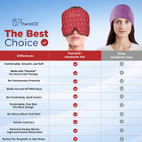 Gorra TheraICE ajuste ergonómico para comodidad diaria.