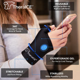 TheraICE guante gel reutilizable, adaptable a mano izquierda o derecha, alivio localizado.