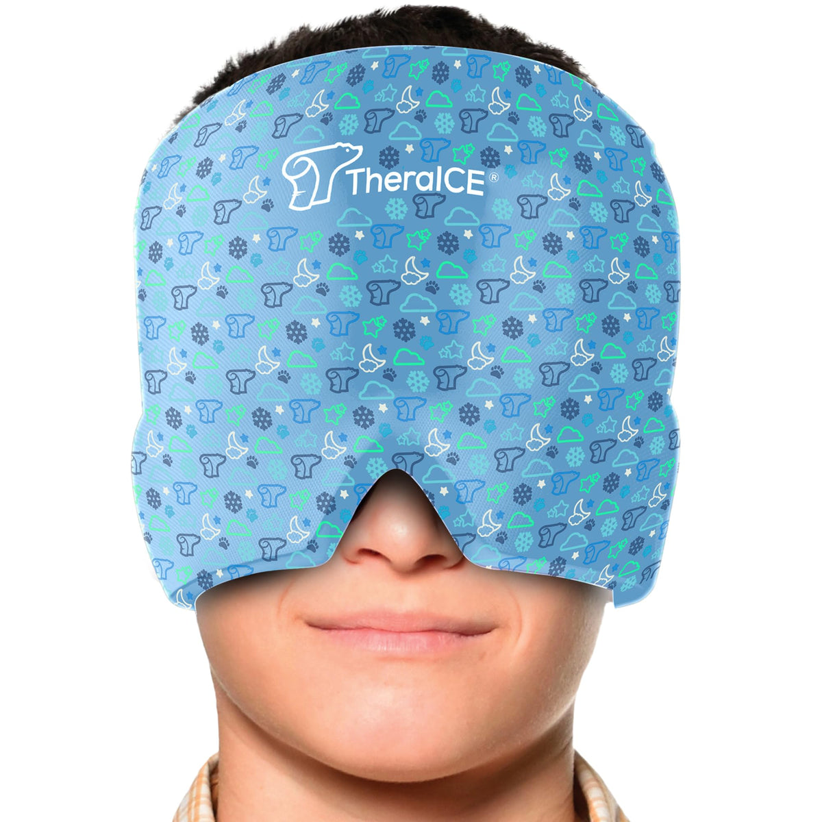 TheraICE Cap Junior, vista frontal, ajuste cómodo para cabezas pequeñas
